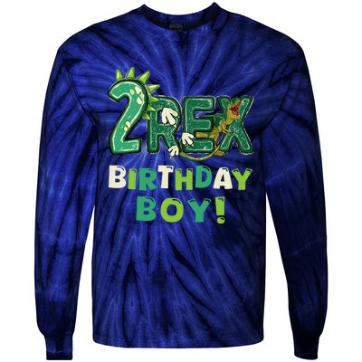 Birthday Boy Dino Dinosaur Tie-Dye Long Sleeve Shirt