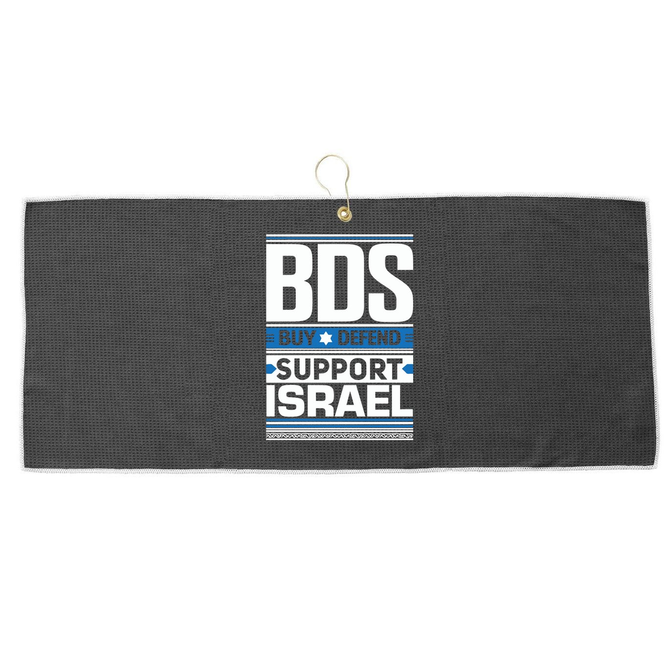Bds Buy Defend Support Israel Large Microfiber Waffle Golf Towel
