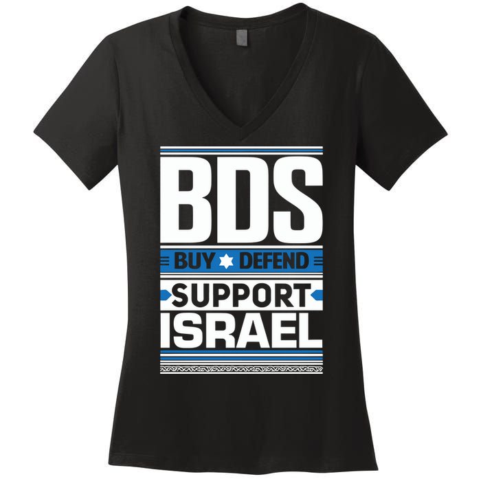 Bds Buy Defend Support Israel Women's V-Neck T-Shirt