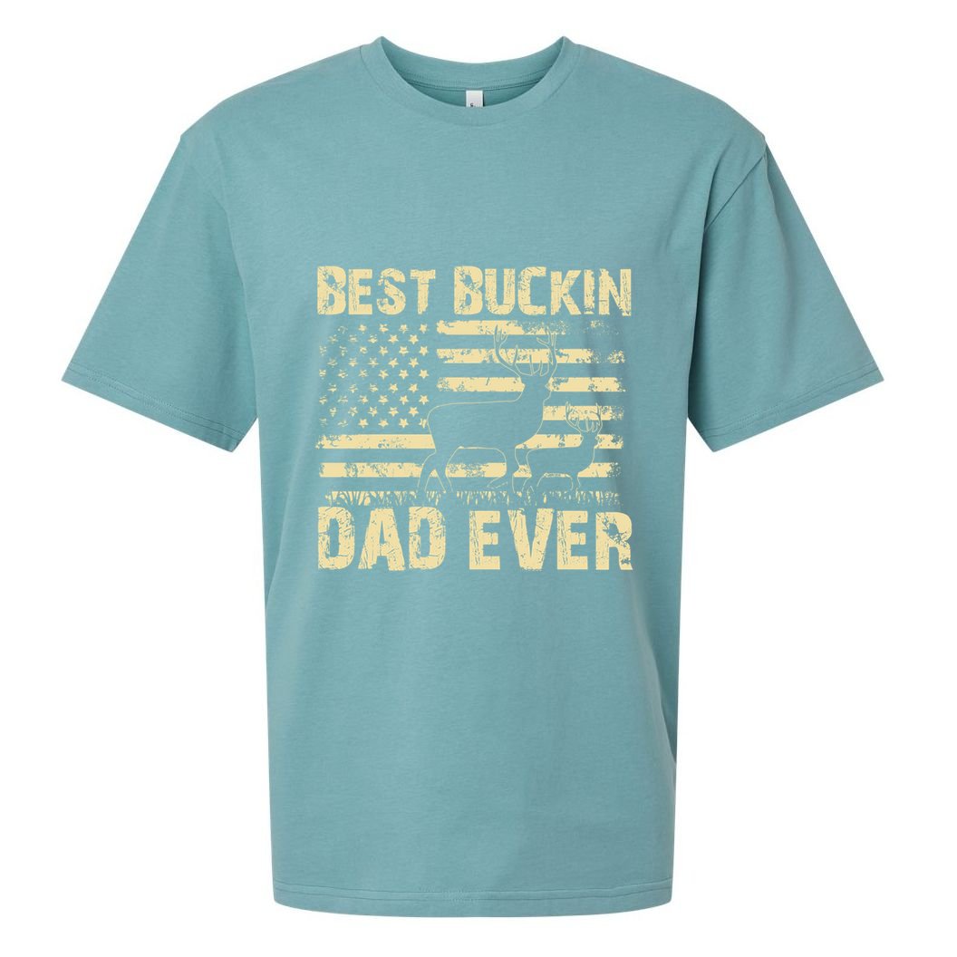 Best Buckin Dad Ever Fathers Day 2024 Funny Fathers Day Meaningful Gift Sueded Cloud Jersey T-Shirt