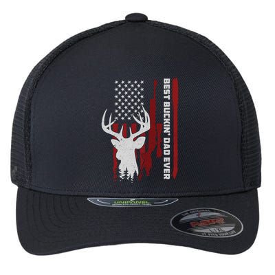Best Buckin Dad Ever Deer Hunting Gift Flexfit Unipanel Trucker Cap