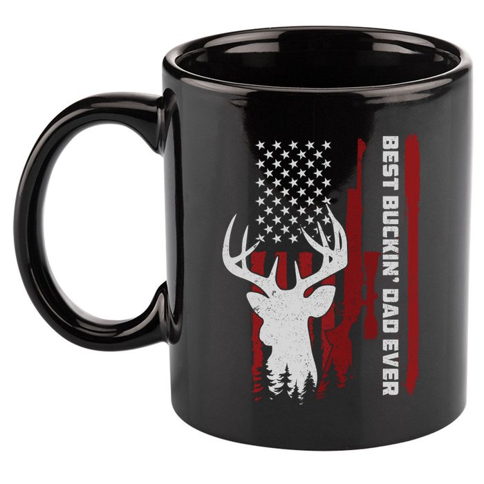 Best Buckin Dad Ever Deer Hunting Gift 11oz C Handle Ceramic Mug