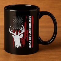Best Buckin Dad Ever Deer Hunting Gift 11oz C Handle Ceramic Mug