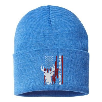 Best Buckin Dad Ever Deer Hunting Gift Sustainable Knit Beanie