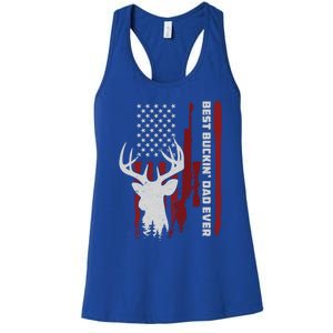 Best Buckin Dad Ever Deer Hunting Gift Women's Racerback Tank