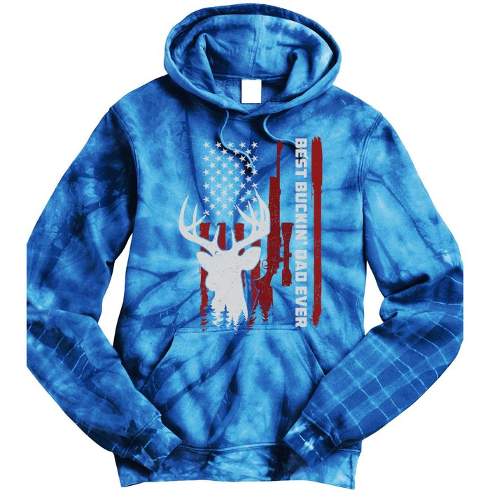 Best Buckin Dad Ever Deer Hunting Gift Tie Dye Hoodie