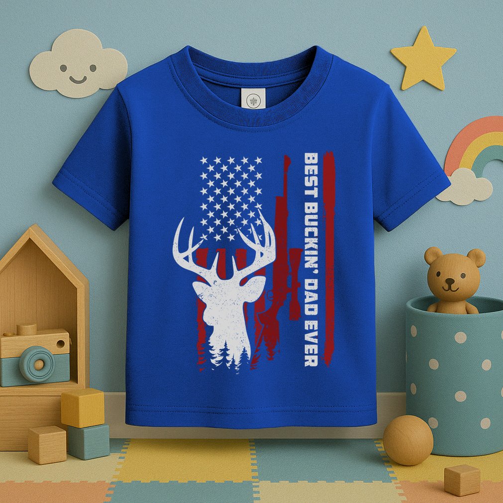 Best Buckin Dad Ever Deer Hunting Gift Toddler T-Shirt