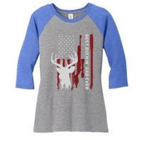 Best Buckin Dad Ever Deer Hunting Gift Women's Tri-Blend 3/4-Sleeve Raglan Shirt