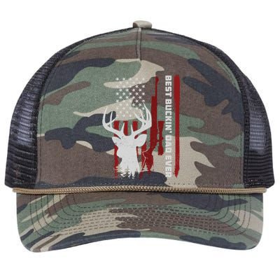 Best Buckin Dad Ever Deer Hunting Gift Retro Rope Trucker Hat Cap