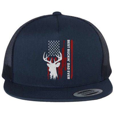 Best Buckin Dad Ever Deer Hunting Gift Flat Bill Trucker Hat