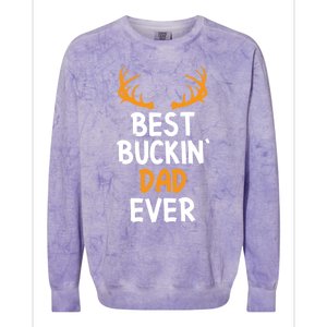 Best Buckin Dad Ever Cool Gift Colorblast Crewneck Sweatshirt