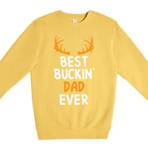 Best Buckin Dad Ever Cool Gift Premium Crewneck Sweatshirt