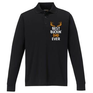 Best Buckin Dad Ever Cool Gift Performance Long Sleeve Polo