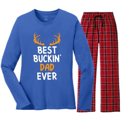 Best Buckin Dad Ever Cool Gift Women's Long Sleeve Flannel Pajama Set 