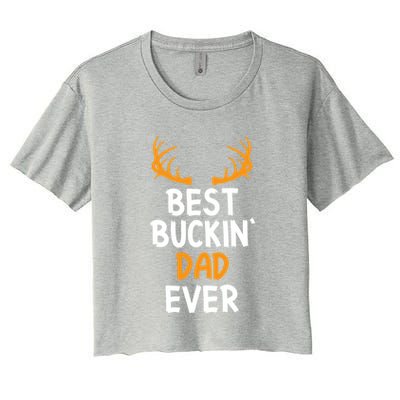 Best Buckin Dad Ever Cool Gift Women's Crop Top Tee