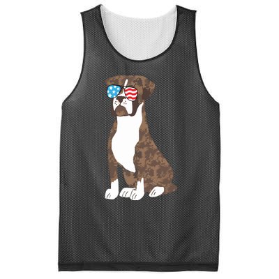 Brindle Boxer Dog Lovers July 4th Patriotic USA Sunglasses Mesh Reversible Basketball Jersey Tank