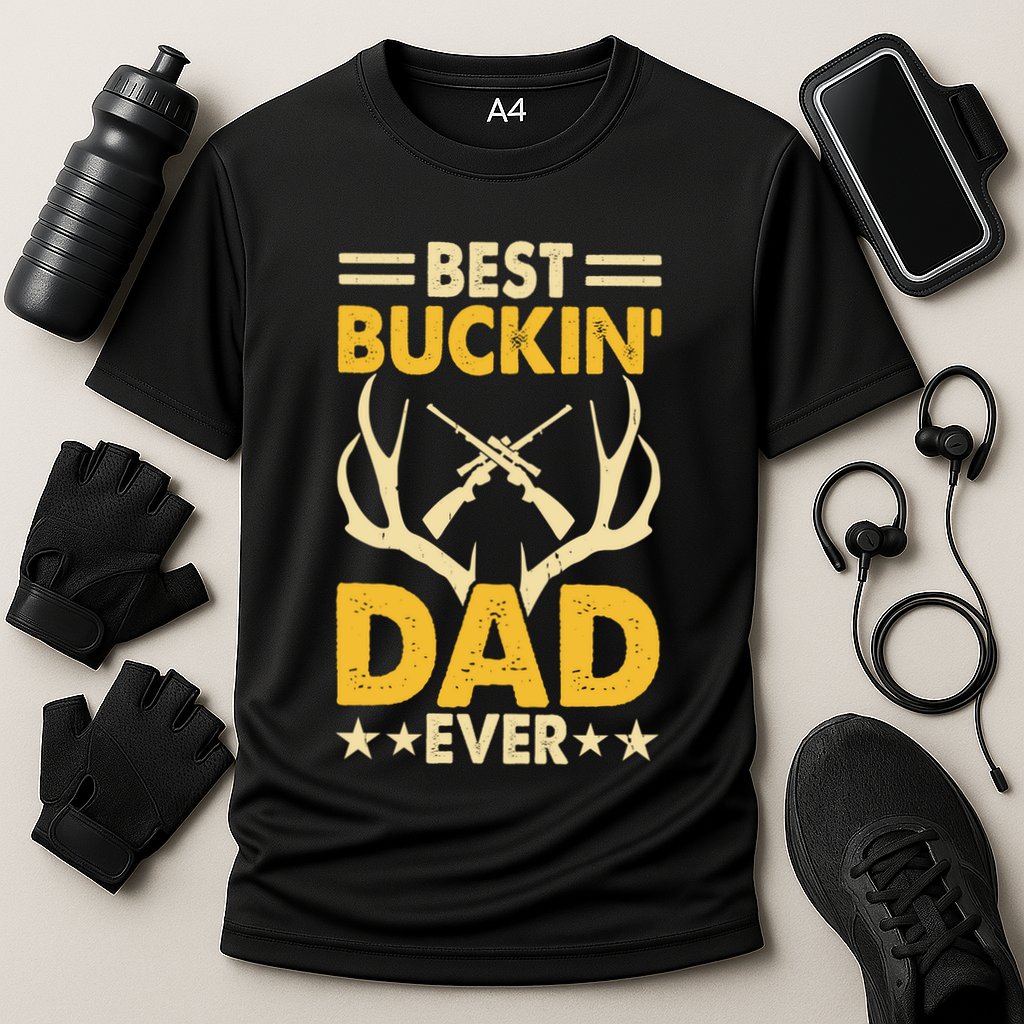 Best Buckin Dad Ever Funny Deer Hunters FatherS Day Gift Cooling Performance Crew T-Shirt