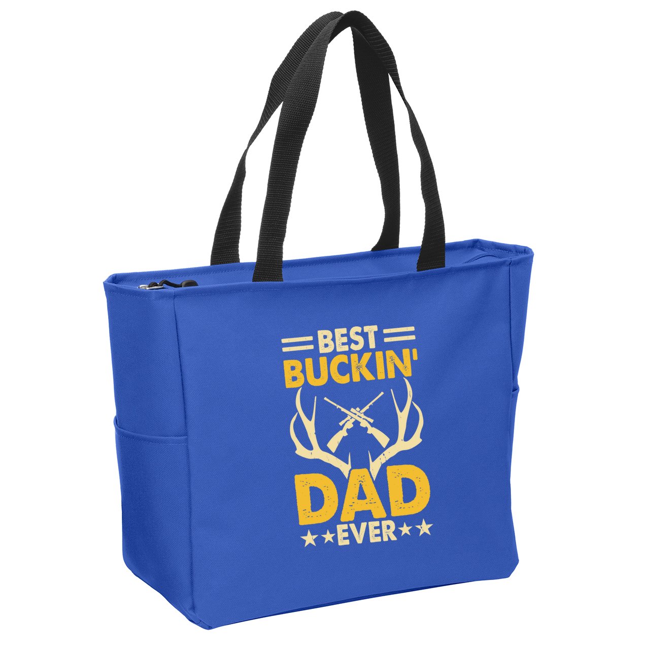 Best Buckin Dad Ever Funny Deer Hunters FatherS Day Gift Zip Tote Bag