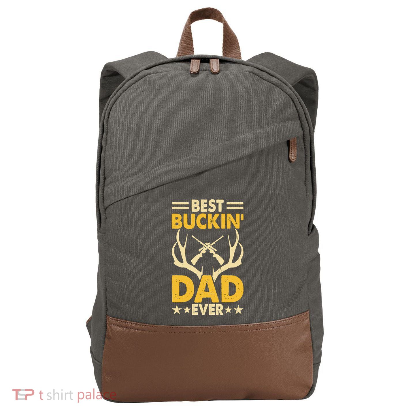 Best Buckin Dad Ever Funny Deer Hunters FatherS Day Gift Cotton Canvas Backpack
