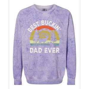 Best Buckin Dad Ever Funny Deer Hunting FatherS Day Gift Colorblast Crewneck Sweatshirt