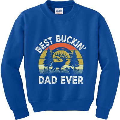 Best Buckin Dad Ever Funny Deer Hunting FatherS Day Gift Kids Sweatshirt