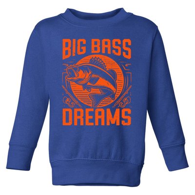 Big Bass Dreams Bass Fishing Great Gift Toddler Sweatshirt