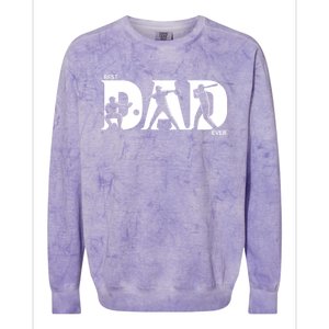 Best Baseball Dad Ever Fathers Day Baseball Meaningful Gift Colorblast Crewneck Sweatshirt