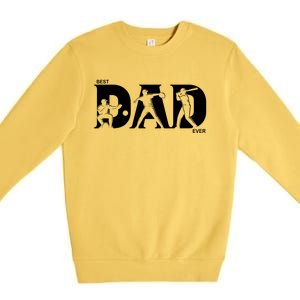 Best Baseball Dad Ever Fathers Day Baseball Meaningful Gift Premium Crewneck Sweatshirt