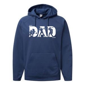 Best Baseball Dad Ever Fathers Day Baseball Meaningful Gift Performance Fleece Hoodie