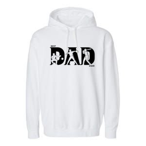 Best Baseball Dad Ever Fathers Day Baseball Meaningful Gift Garment-Dyed Fleece Hoodie