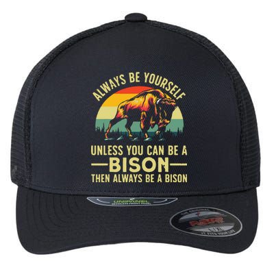 Best Bison Design For Buffalo Bison Lovers Flexfit Unipanel Trucker Cap