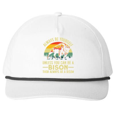 Best Bison Design For Buffalo Bison Lovers Snapback Five-Panel Rope Hat