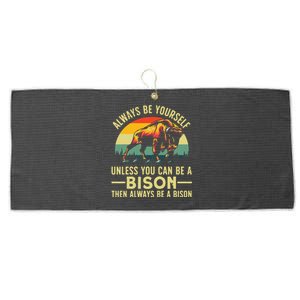 Best Bison Design For Buffalo Bison Lovers Large Microfiber Waffle Golf Towel