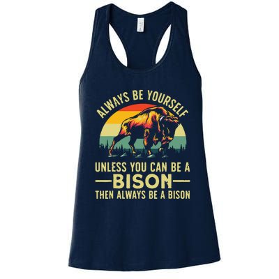 Best Bison Design For Buffalo Bison Lovers Women's Racerback Tank