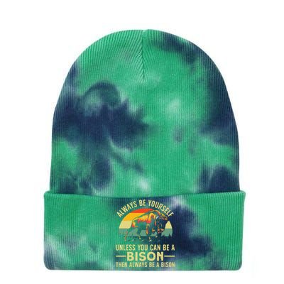 Best Bison Design For Buffalo Bison Lovers Tie Dye 12in Knit Beanie