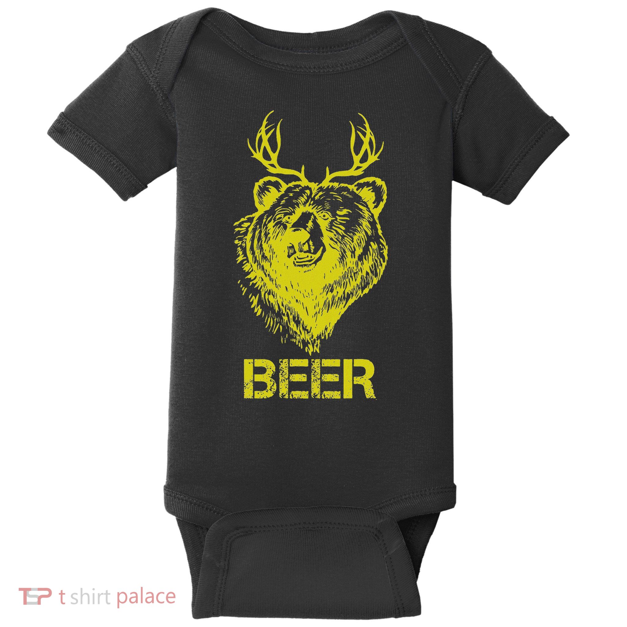 Beer, Bear Deer Mix Baby Bodysuit