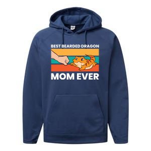 Best Bearded Dragon Mom Ever Lizard Bearded Dragon Gift Performance Fleece Hoodie