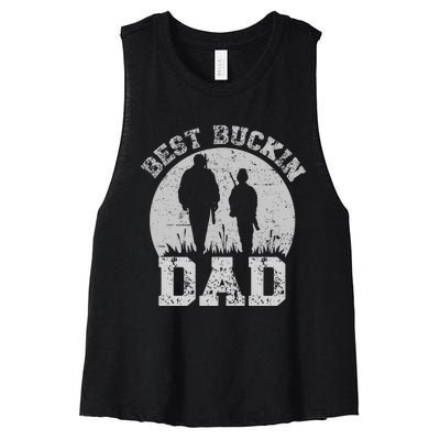 BEST BUCKIN DAD EVER Women's Racerback Cropped Tank