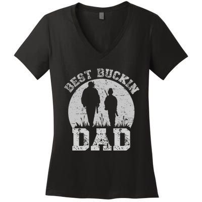 BEST BUCKIN DAD EVER Women's V-Neck T-Shirt