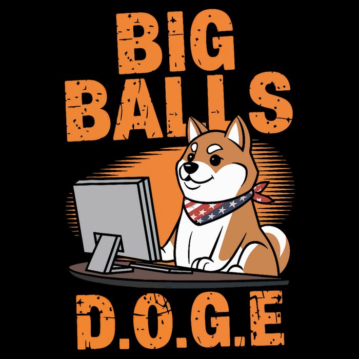 Big Balls D.O.G.E Doge Funny Full-Length Apron With Pockets