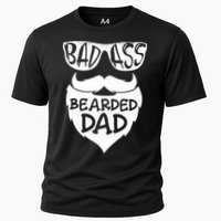 Badass Bearded Dad Shirts Father Papa With Beard Cooling Performance Crew T-Shirt