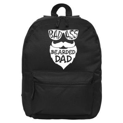 Badass Bearded Dad Shirts Father Papa With Beard 16 in Basic Backpack