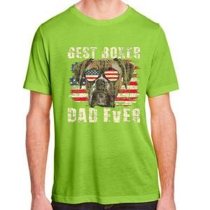 Best Boxer Dad Ever Usa Flag American Dog Animal Lover Adult ChromaSoft Performance T-Shirt