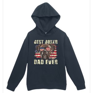 Best Boxer Dad Ever Usa Flag American Dog Animal Lover Urban Pullover Hoodie