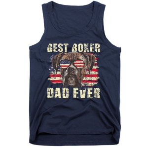 Best Boxer Dad Ever Usa Flag American Dog Animal Lover Tank Top