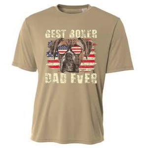 Best Boxer Dad Ever Usa Flag American Dog Animal Lover Cooling Performance Crew T-Shirt