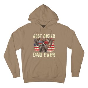 Best Boxer Dad Ever Usa Flag American Dog Animal Lover Hoodie