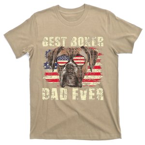 Best Boxer Dad Ever Usa Flag American Dog Animal Lover T-Shirt