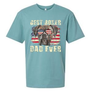 Best Boxer Dad Ever Usa Flag American Dog Animal Lover Sueded Cloud Jersey T-Shirt