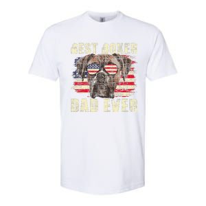 Best Boxer Dad Ever Usa Flag American Dog Animal Lover Softstyle CVC T-Shirt